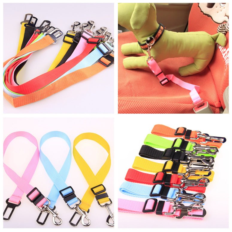 Pet Car Seat Belt – Adjustable Safety Harness Strap for Dogs & Cats - CJJJCWGX00008-70cm-Blue - Furrkins