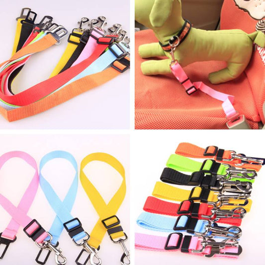 Pet Car Seat Belt – Adjustable Safety Harness Strap for Dogs & Cats - CJJJCWGX00008-70cm-Blue - Furrkins