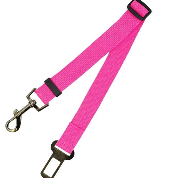Pet Car Seat Belt – Adjustable Safety Harness Strap for Dogs & Cats - CJJJCWGX00008-70cm-Rose Red - Furrkins
