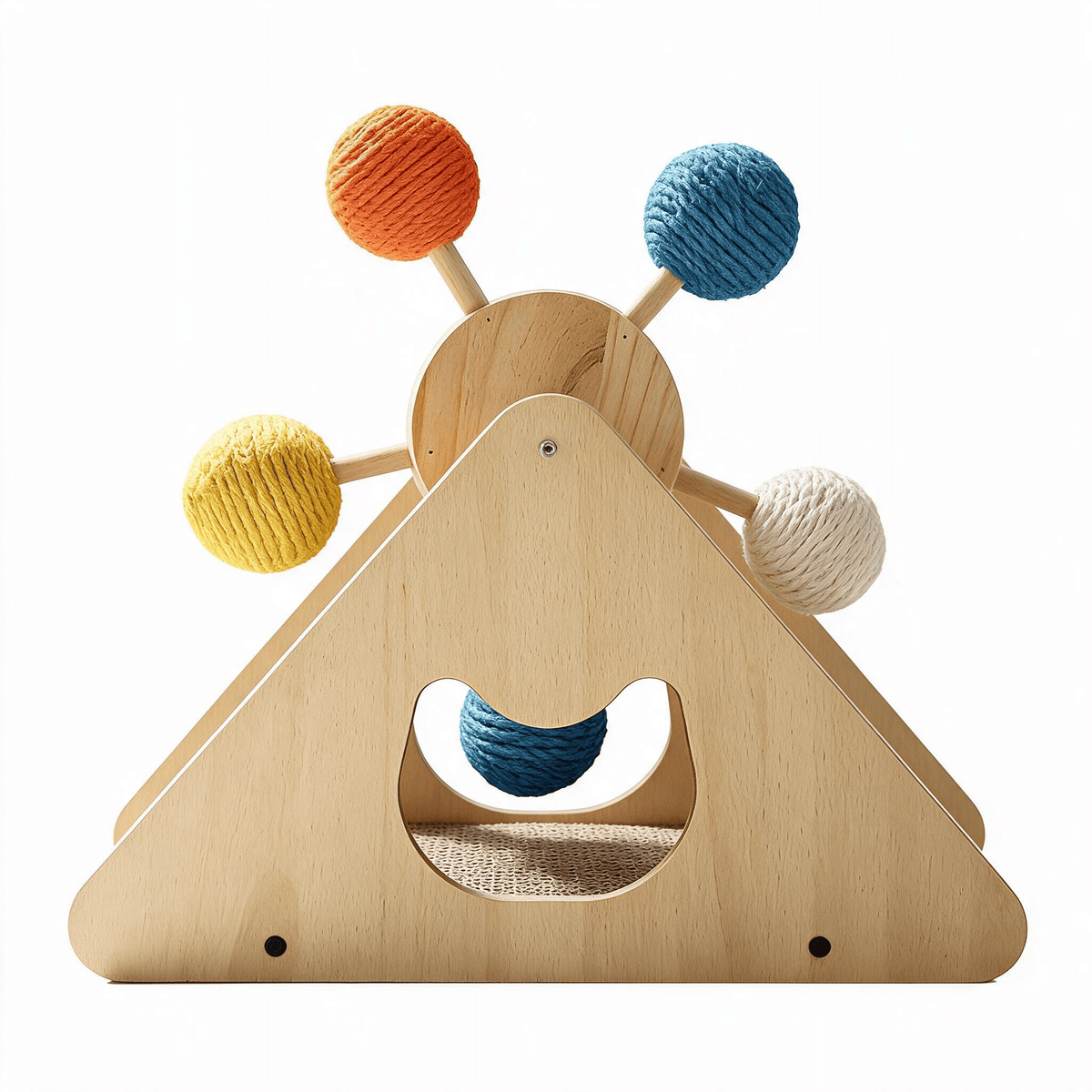 Ferris Wheel Cat Scratching Board – Solid Wood & Sisal Interactive Scratcher - CJMY173955001AZ - Furrkins