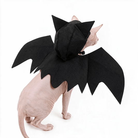 Halloween Pet Bat Wings – Lightweight Dress-Up for Dogs & Cats - CJJJCWGY02625-Black bell-S - Furrkins