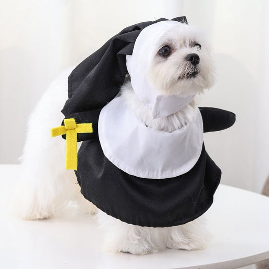 Halloween Pet Nun Costume – Black Dress-Up for Cats & Dogs - CJGD214317201AZ - Furrkins
