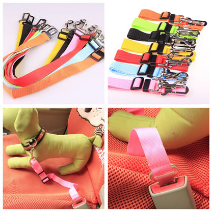 Pet Car Seat Belt – Adjustable Safety Harness Strap for Dogs & Cats - CJJJCWGX00008-70cm-Blue - Furrkins