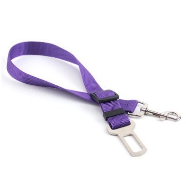 Pet Car Seat Belt – Adjustable Safety Harness Strap for Dogs & Cats - CJJJCWGX00008-70cm-Purple - Furrkins