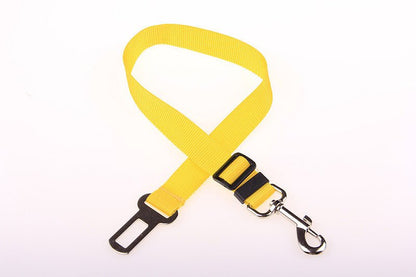 Pet Car Seat Belt – Adjustable Safety Harness Strap for Dogs & Cats - CJJJCWGX00008-70cm-Yellow - Furrkins