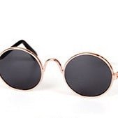 Pet Sunglasses & Straw Hat – Cute Photo Accessories for Cats & Small Dogs - CJJJCWMY00093-Black - Furrkins