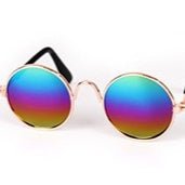 Pet Sunglasses & Straw Hat – Cute Photo Accessories for Cats & Small Dogs - CJJJCWMY00093-Rainbow - Furrkins