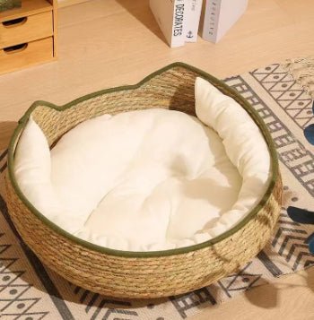Rattan Cat Face Nest – Cosy Cat Bed with Scratching Base | Small, Medium & Large - CJYD277846006FU - Furrkins