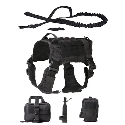 Tactical Dog Vest 5-Piece Set – Outdoor Adventure Harness Kit for Dogs - CJGY165125401AZ - Furrkins