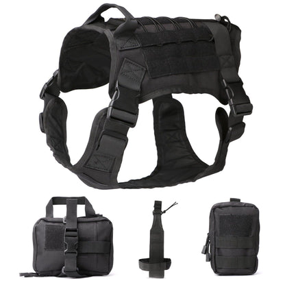 Tactical Dog Vest 5-Piece Set – Outdoor Adventure Harness Kit for Dogs - CJGY165125407GT - Furrkins