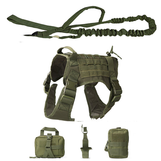 Tactical Dog Vest 5-Piece Set – Outdoor Adventure Harness Kit for Dogs - CJGY165125407GT - Furrkins